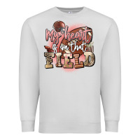 Dove Grey my heart is on that field Premium Sweatshirt - FaDigitalArtStudio