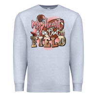 Heather Grey my heart is on that field Premium Sweatshirt - FaDigitalArtStudio