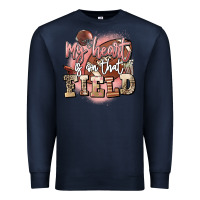 Navy my heart is on that field Premium Sweatshirt - FaDigitalArtStudio