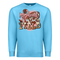 Ocean Blue my heart is on that field Premium Sweatshirt - FaDigitalArtStudio