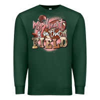 Sports Green my heart is on that field Premium Sweatshirt - FaDigitalArtStudio