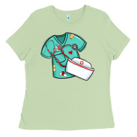 Matcha custom name nurse scrubs   font easter risen Ladies Tee - MaliasSmallBusiness