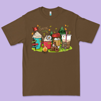 Camp Coffee Drink Premium Tee Designed By Maliassmallbusiness