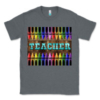 Charcoal Heather Teacher Crayons Tumbler Classic Tee - LillyAllenDesigns