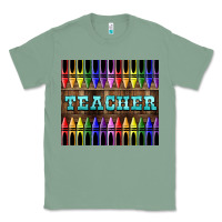 Sage Teacher Crayons Tumbler Classic Tee - LillyAllenDesigns