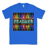 True Royal Teacher Crayons Tumbler Classic Tee - LillyAllenDesigns