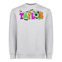 Heather Grey Personalized Halloween Heavyweight Sweatshirt - NancyCooperArtShop
