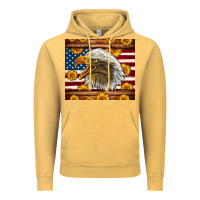 Vintage Mustard American Flag Eagle Tumbler Vintage Hoodie - LillyAllenDesigns