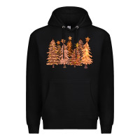 Black melanin christmas trees with lights Premium Hoodie - FaDigitalArtStudio