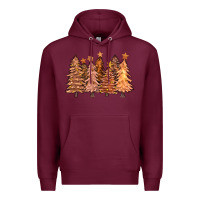 Burgundy melanin christmas trees with lights Premium Hoodie - FaDigitalArtStudio