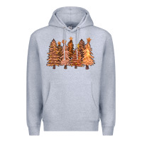 Heather Grey melanin christmas trees with lights Premium Hoodie - FaDigitalArtStudio