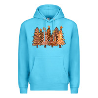 Ocean Blue melanin christmas trees with lights Premium Hoodie - FaDigitalArtStudio