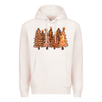 Pale Pink melanin christmas trees with lights Premium Hoodie - FaDigitalArtStudio