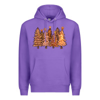 Purple melanin christmas trees with lights Premium Hoodie - FaDigitalArtStudio