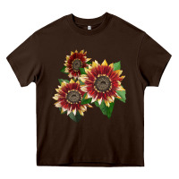 Chocolate Brown Florenza Sunflower Heavy Core Tee - LillyAllenDesigns