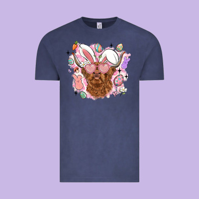 Highland Heifer Easter Vintage Tee Designed By Lillyallendesigns