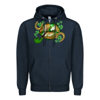 Navy St. Patrick's Day lips Zipper Hoodie - CowGirlArtShop
