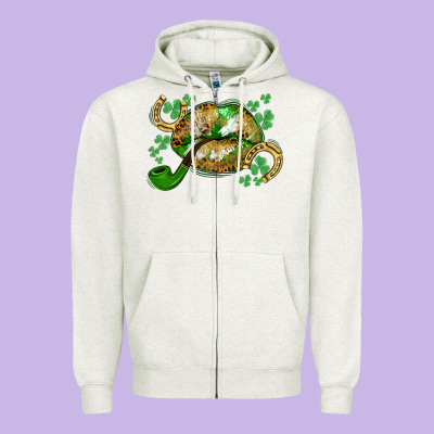 St. Patrick's Day Lips Zipper Hoodie Designed By Cowgirlartshop