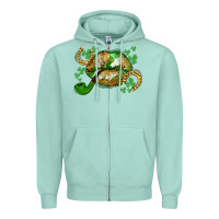 Seafoam St. Patrick's Day lips Zipper Hoodie - CowGirlArtShop
