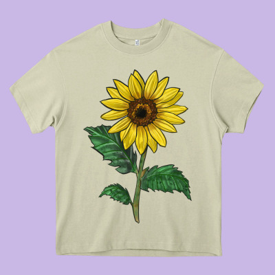 Sunray Yellow Sunflower Heavy Core Tee Designed By Lillyallendesigns