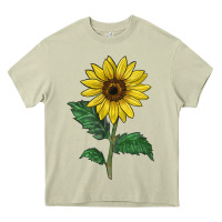 Mossy Sunray yellow sunflower Heavy Core Tee - LillyAllenDesigns