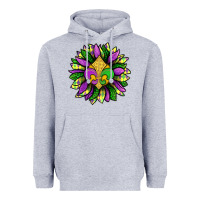 Heather Grey Mardi Gras Sunflower Heavyweight Hoodie - BundleAndBundleShop