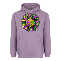 Lavender Mardi Gras Sunflower Heavyweight Hoodie - BundleAndBundleShop