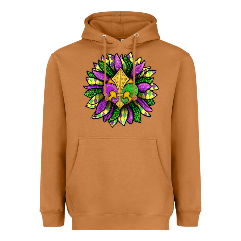 Mardi Gras Sunflower Heavyweight Hoodie by BundleAndBundleShop | Teevron
