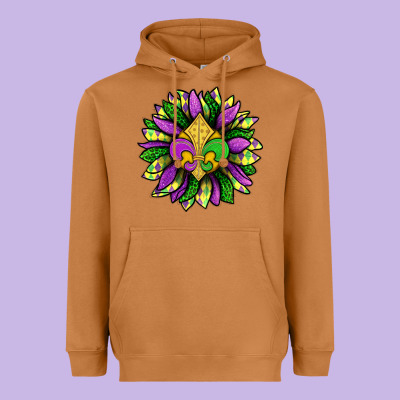 Mardi Gras Sunflower Heavyweight Hoodie Designed By Bundleandbundleshop