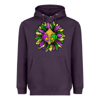 Plum Mardi Gras Sunflower Heavyweight Hoodie - BundleAndBundleShop