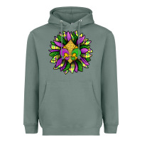 Sage Mardi Gras Sunflower Heavyweight Hoodie - BundleAndBundleShop