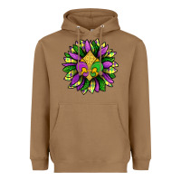 Toasted Coconut Mardi Gras Sunflower Heavyweight Hoodie - BundleAndBundleShop