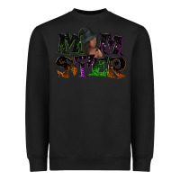 Black Momster with witch Heavyweight Sweatshirt - NancyCooperArtShop