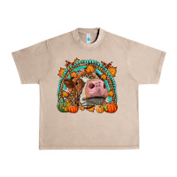 French Oak Fall Cow Rainbow Urban Heavy Tee - LillyAllenDesigns
