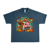 Midnight Navy Fall Cow Rainbow Urban Heavy Tee - LillyAllenDesigns