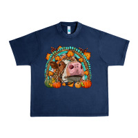 Navy Fall Cow Rainbow Urban Heavy Tee - LillyAllenDesigns