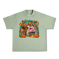 Oil Green Fall Cow Rainbow Urban Heavy Tee - LillyAllenDesigns