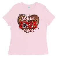 Bubblegum Pink senior 2025 mom football Ladies Tee - MaliasSmallBusiness