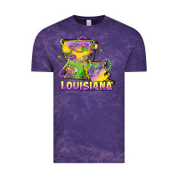 Cloud Purple louisiana mardi gras state map Vintage Tee - LillyAllenDesigns