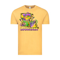 Vintage Mustard louisiana mardi gras state map Vintage Tee - LillyAllenDesigns