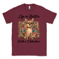 Burgundy life is better with a chihuahua Classic Tee - JahusDesignShop