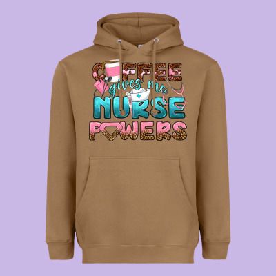 Coffee Gives Me Nurse Powers Bbs Heavyweight Hoodie Designed By Bundleandbundleshop