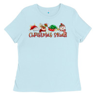 Baby Blue christmas squad Ladies Tee - MaliasSmallBusiness