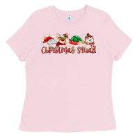 Bubblegum Pink christmas squad Ladies Tee - MaliasSmallBusiness