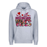 Heather Grey valentine vibes olivia Premium Hoodie - OliviaCreatesArt