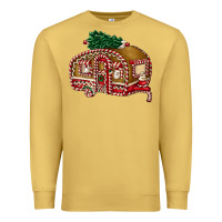 Antique Gold caravan gingerbread Premium Sweatshirt - FaDigitalArtStudio