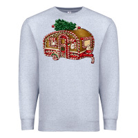 Heather Grey caravan gingerbread Premium Sweatshirt - FaDigitalArtStudio