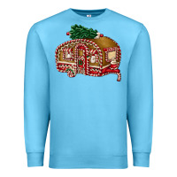 Ocean Blue caravan gingerbread Premium Sweatshirt - FaDigitalArtStudio
