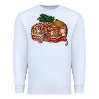 White caravan gingerbread Premium Sweatshirt - FaDigitalArtStudio