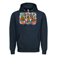 Navy Easter Zipper Hoodie - CowGirlArtShop